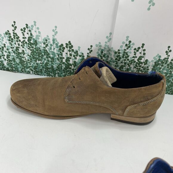 John Fluevog Leather Distressed Brown Blue Oxfords Mens Size 8M main image 7